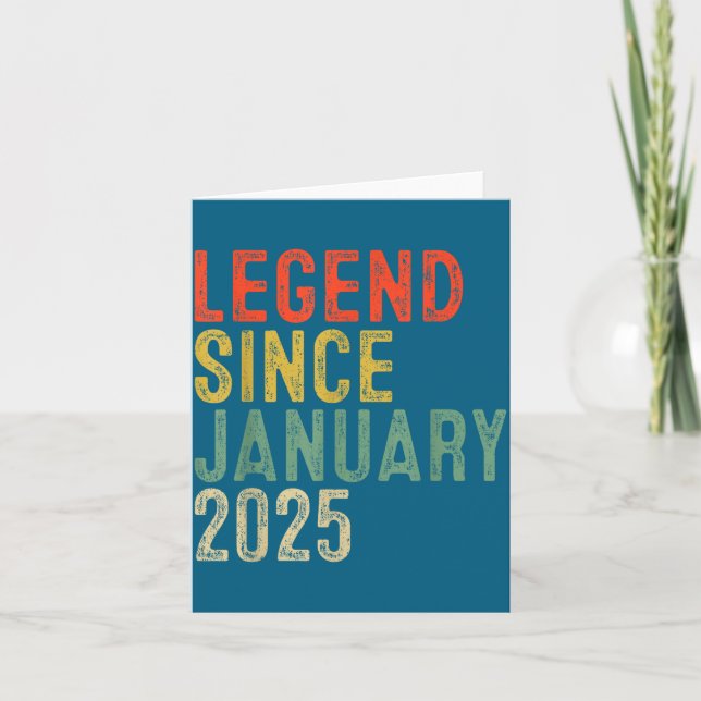 Legend Since January 2025 1st Birthday 1 Year Old  Card (Front)