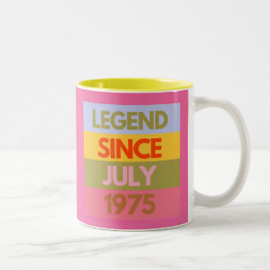 Legend Since JULY 1975 50th Birthday Gift 50 Year Two-Tone Coffee Mug