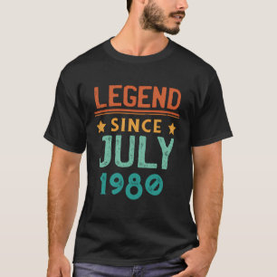 Legend Since July 1980 Retro 43Rd Birthday 43 Year T-Shirt