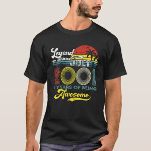 Legend Since July 2001 20Th Birthday 20 Years Old T-Shirt