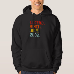 Legend Since July 2002 20th Birthday Vintage 20 Ye Hoodie