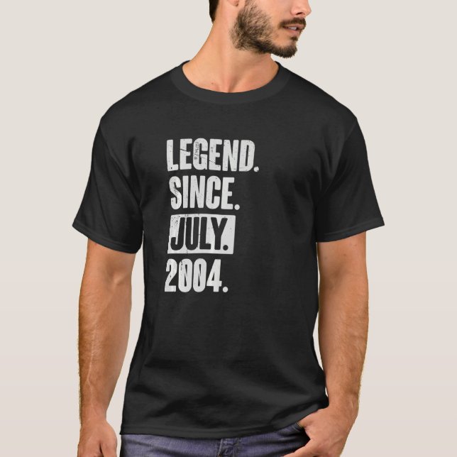 Legend Since July 2004  18 Year Old 18th Birthday  T-Shirt (Front)