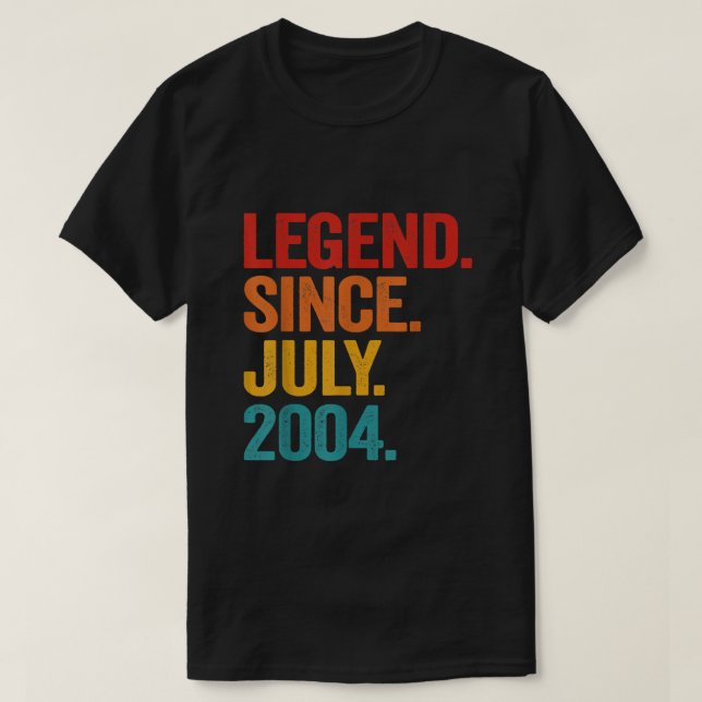 Legend Since July 2004 18th Birthday Gift 18 Years T-Shirt (Design Front)
