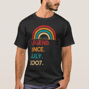 Legend Since July 2007 15th Birthday Retro  Born I T-Shirt