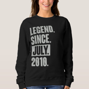 Legend Since July 2010 12 Year Old 12th Birthday Sweatshirt