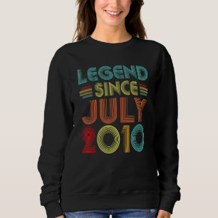 Legend Since July 2010 12th Birthday Vintage 12 Ye Sweatshirt