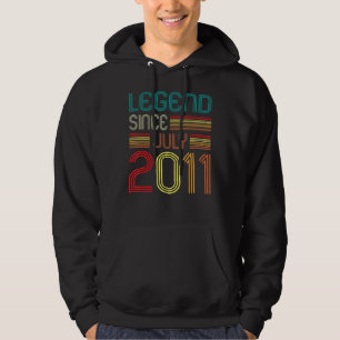 Legend Since July 2011 11 Years Old Vintage 11th B Hoodie