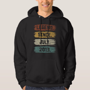 Legend Since July 2013 9 Years Old 9th Birthday Hoodie
