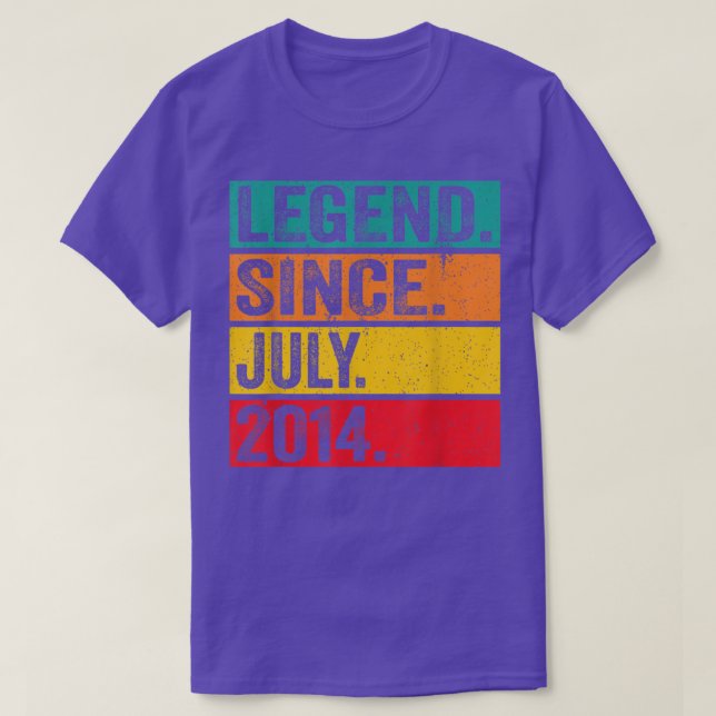 Legend Since July 2014 8th Birthday 8 Years Old Vi T-Shirt (Design Front)