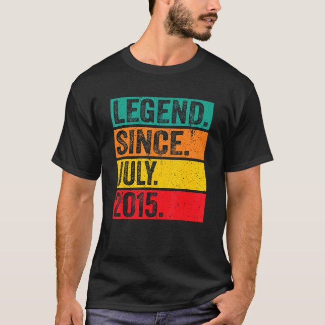 Legend Since July 2015 7 Years Old 7th Birthday Vi T-Shirt (Front)