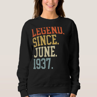 Legend Since June 1937 For Men Women June 1937 Sweatshirt