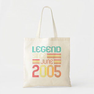 Legend Since June 2005 17th Birthday Gifts 17 Year Tote Bag