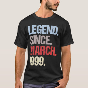 Legend Since March 1999 Vintage Birthday T-Shirt