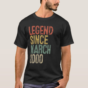 Legend Since March 2000 20th Birthday Gift 20 Year T-Shirt