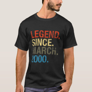 Legend Since March 2000 Bday Gifts 20th Birthday T-Shirt