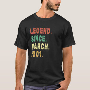 Legend Since March 2001 21 Ysr Old 21st Birthday T-Shirt