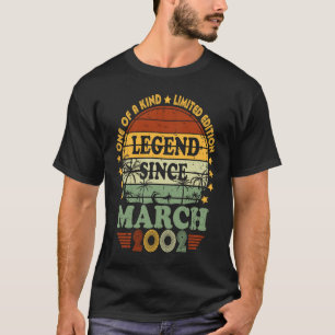 Legend Since March 2002 21st Birthday 21 Year Old  T-Shirt
