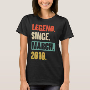 Legend Since March 2010  Birthday 13th Decoration T-Shirt