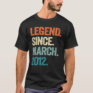 Legend Since March 2012 10th Birthday Boy 10 Years T-Shirt
