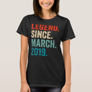 Legend Since March 2019 4th Birthday 4 Years Old T-Shirt