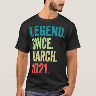 Legend Since March 2021 Boy Girl 2 Years Old 2th B T-Shirt