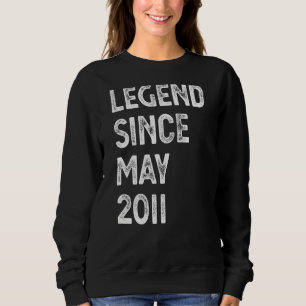 Legend Since May 2011 11th Birthday Boys Girls Sweatshirt