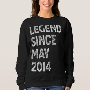 Legend Since May 2014 8th Birthday Boys Girls Sweatshirt