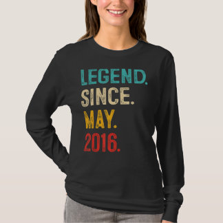 Legend Since May 2016 7th Birthday Gifts 7 Year Ol T-Shirt