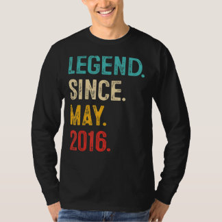 Legend Since May 2016 7th Birthday Gifts 7 Year Ol T-Shirt