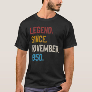 Legend Since November 1950 Tee 70th Birthday Gifts