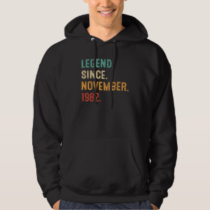 Legend Since November 1982 40th Birthday 40 Years Hoodie
