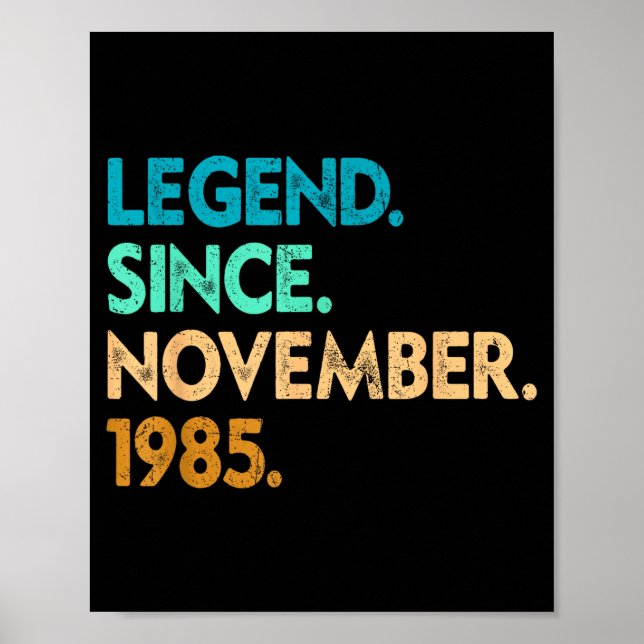 Legend Since November 1985 Apparel  Poster (Front)