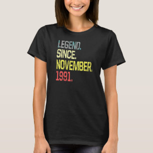 Legend Since November 1991 Men Women Vintage 30 Ye T-Shirt