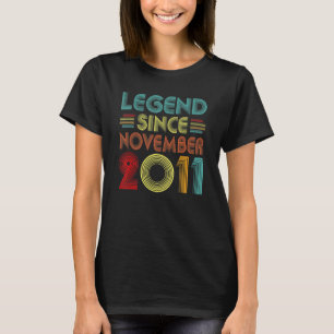 Legend Since November 2011 11th Birthday Retro 11  T-Shirt