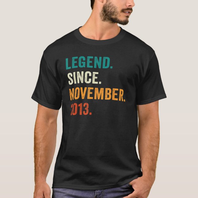 Legend Since November 2013 9th Birthday  9 Years O T-Shirt (Front)
