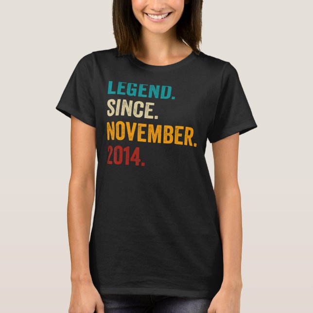 Legend Since November 2014 8th Birthday  8 Years O T-Shirt (Front)
