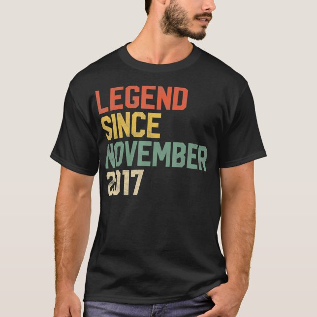 Legend Since November 2017 4th Birthday Gift 4 Yea T-Shirt (Front)