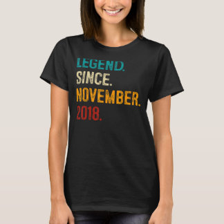 Legend Since November 2018 4th Birthday  4 Years O T-Shirt
