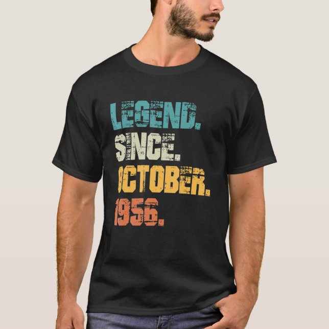 Legend Since October 1956 66th Birthday  66 Years  T-Shirt (Front)