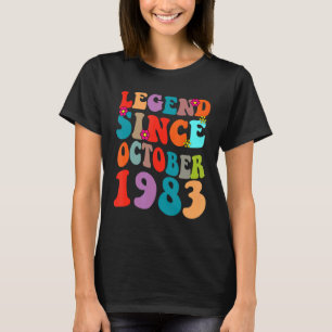 Legend Since October 1983 Vintage Birthday Retro V T-Shirt