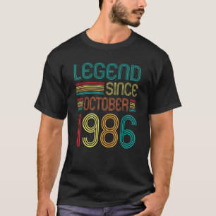 Legend Since October 1986 36th Birthday Retro 36 Y T-Shirt