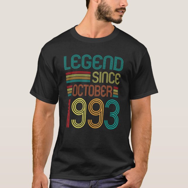 Legend Since October 1993 29th Birthday Retro 29 Y T-Shirt (Front)