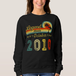 Legend Since October 2010 12 Years Old 12th Birthd Sweatshirt