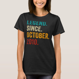 Legend Since October 2010 12th Birthday  12 Years  T-Shirt