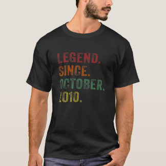 Legend Since October 2010 Tee 10Th Birthday Gift R