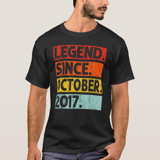 Legend Since October 2017 5th Birthday 5 Years Old T-Shirt (Front)