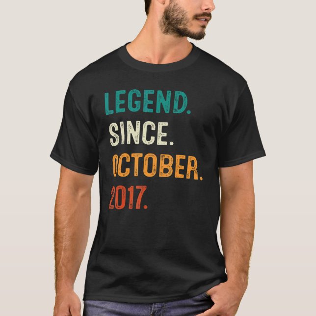 Legend Since October 2017 5th Birthday Gift 5 Year T-Shirt (Front)