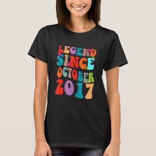 Legend Since October 2017 Vintage Birthday Retro V T-Shirt