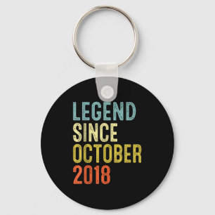 Legend Since October 2018 7th Birthday 7 Year Old Key Ring