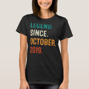 Legend Since October 2019 3rd Birthday  3 Years Ol T-Shirt
